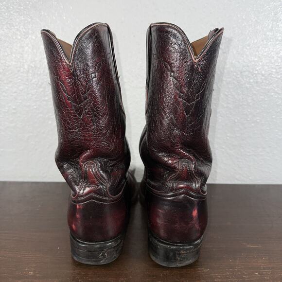 Lucchese Black Cherry Leather Boots Style 21234 Men\'s Size 8 D main image 7